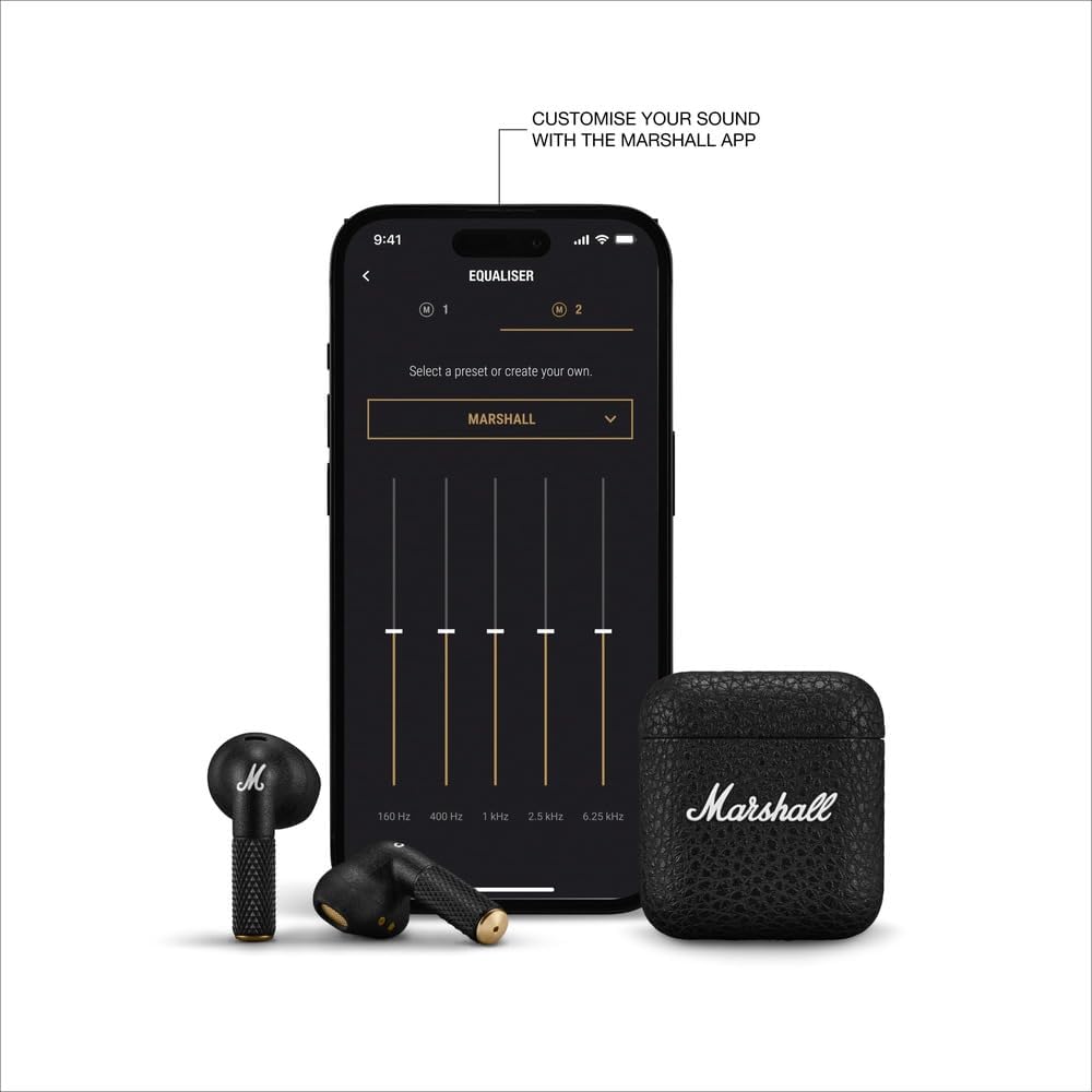 MARSHALL MINOR IV BLACK TRUE WIRELESS HEADPHONES-Black - MINOR IV BLACK