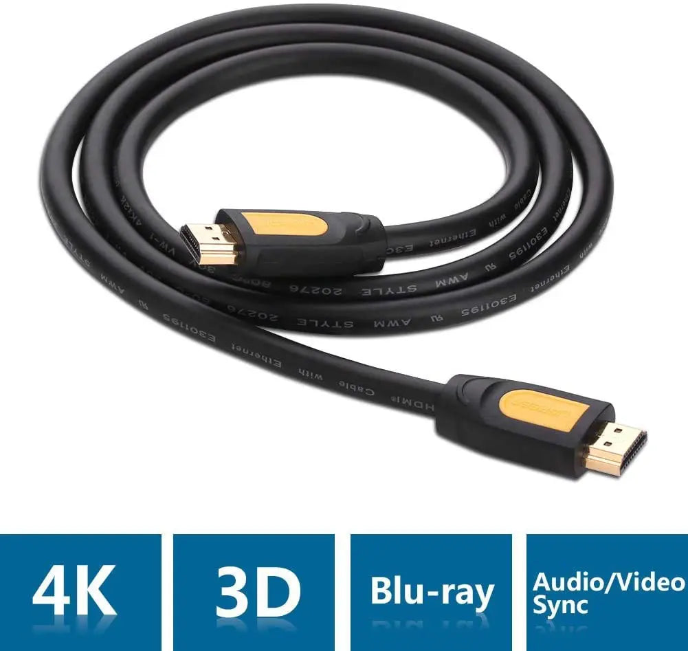 UGREEN كابل HDMI بدقة 4K ذكر إلى ذكر 2م (أسود) - HD101