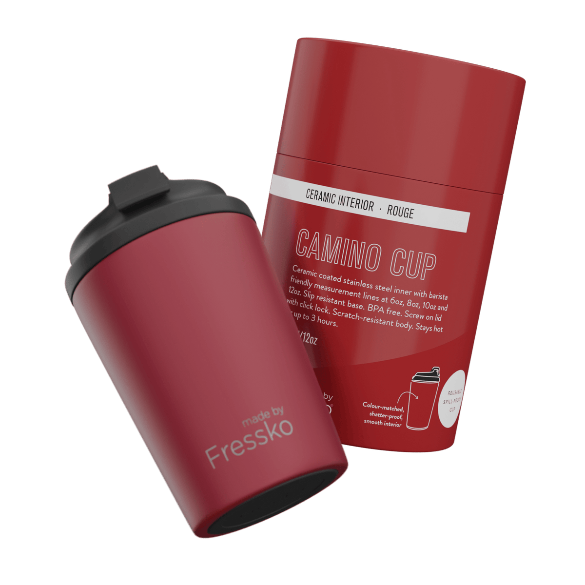 Fressko Camino 340ml / 12oz Cup - Ceramic - Rouge