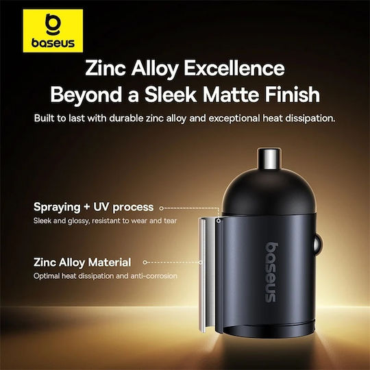 Baseus Tiny Star Mini Car Charger 30W (U+C) – Black
