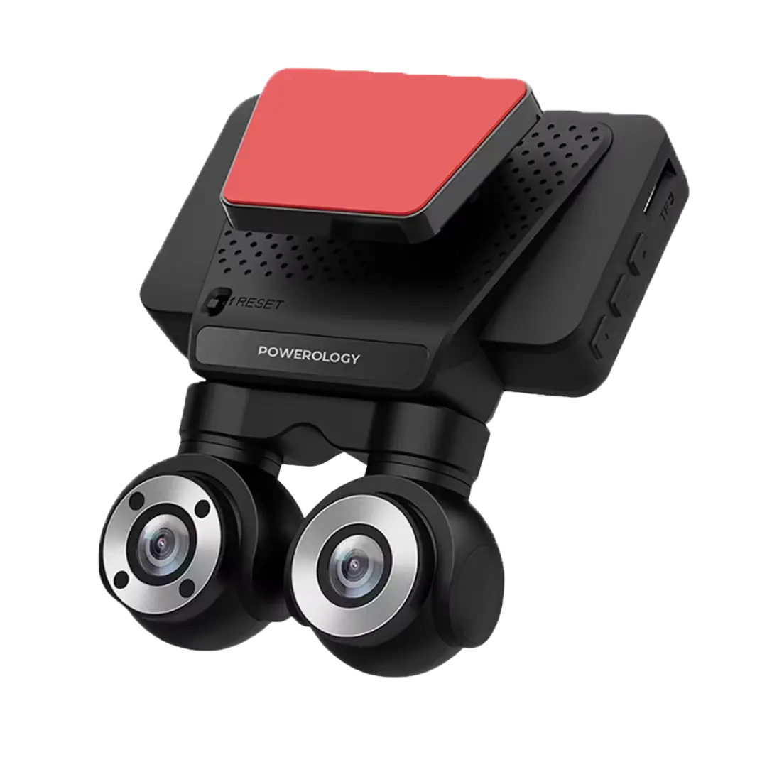 Powerology Dual Lens Dash Camera - P4KCAM108 - Black