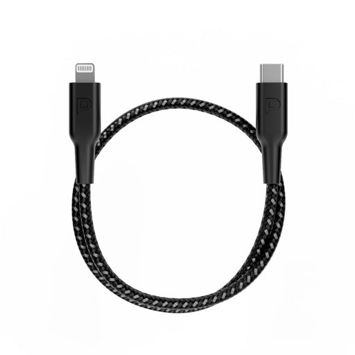 Powerology Braided USB-C Lightning Data & Fast Charge Cable 30Cm/0.98ft - PCAB006BK - Black