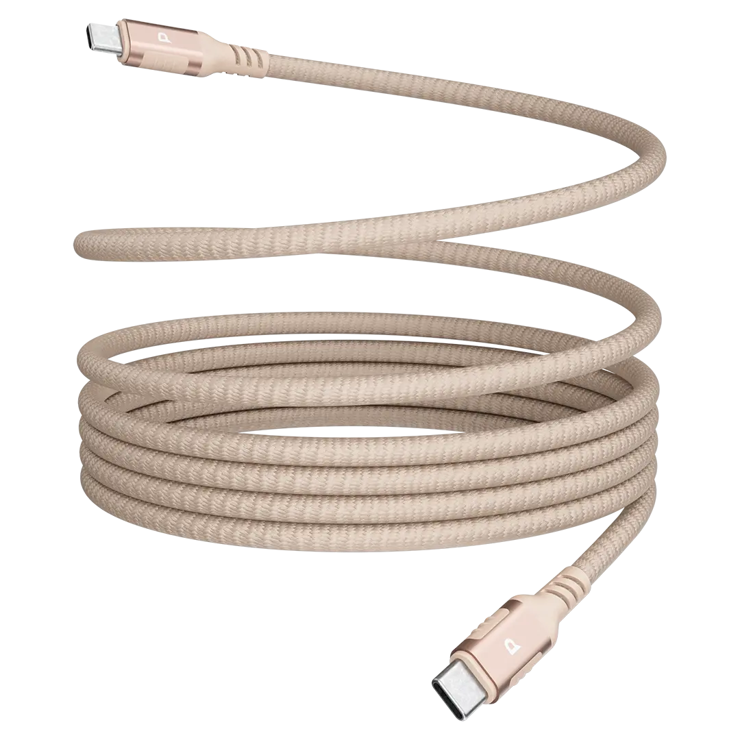 Powerology كابل مالينكا ويف المغناطيسي USB-C بطول 1.2 متر، يدعم الشحن السريع بقوة 60 واط - PCAB024DT - لون تيتانيوم صحراوي