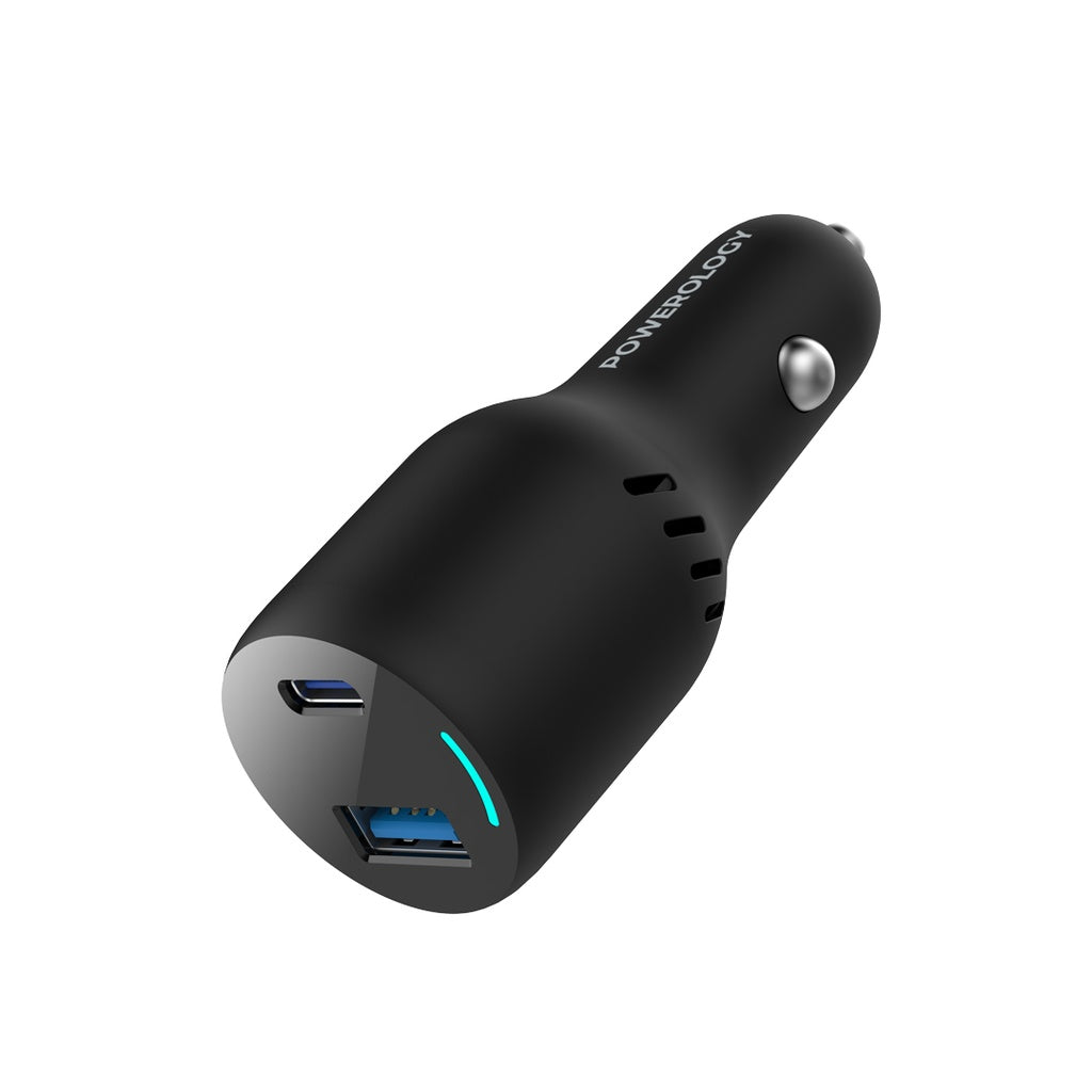Powerology Dual Port Car Charger - PCCSR013 - Black