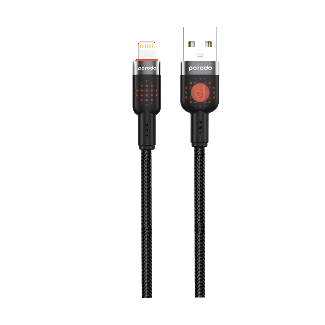 Porodo Braided Cable USB-A to Lightning - PDCBL0013BK