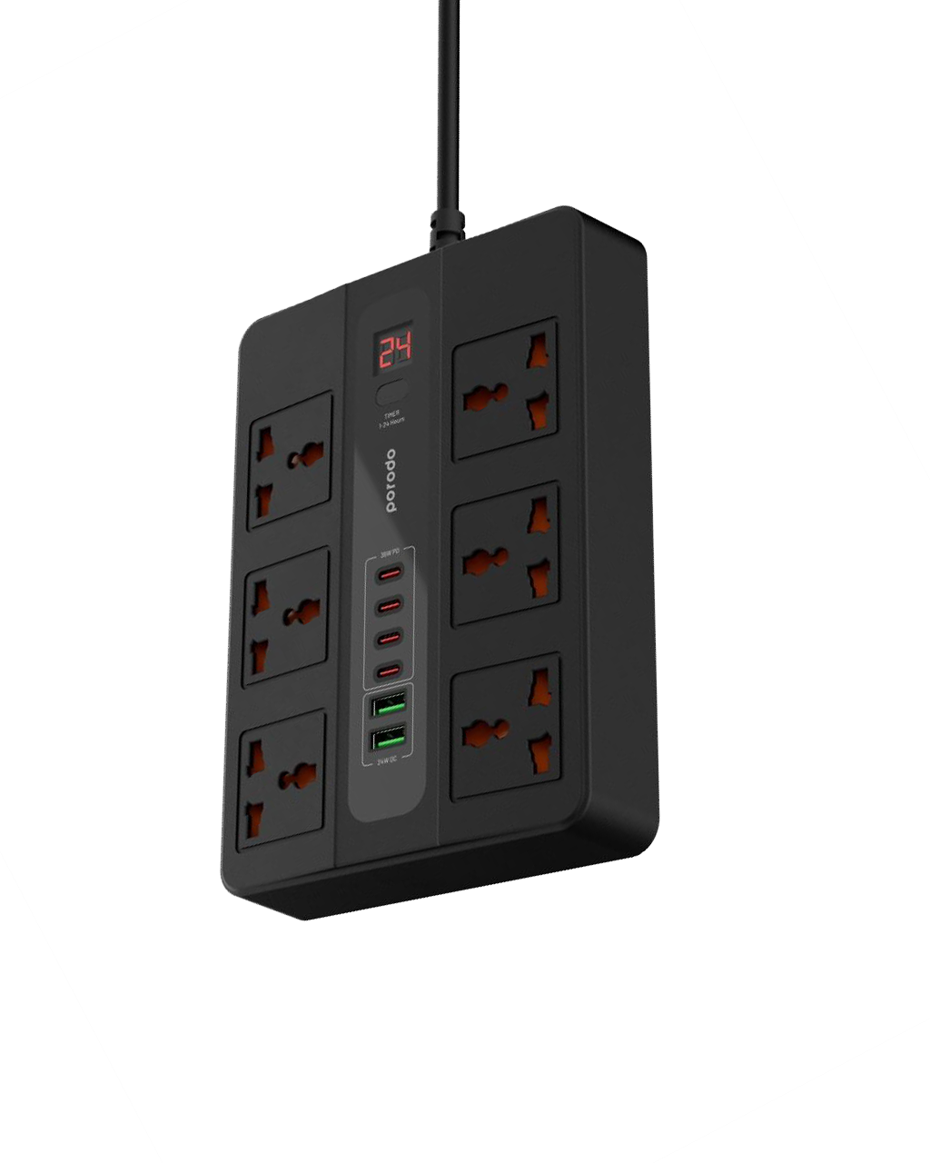 Porodo Multi-Port Super HUB 4 USB-C/ 2 USB-A Ultimate Home & Office Kit 3M - PDFWCH0093MBK