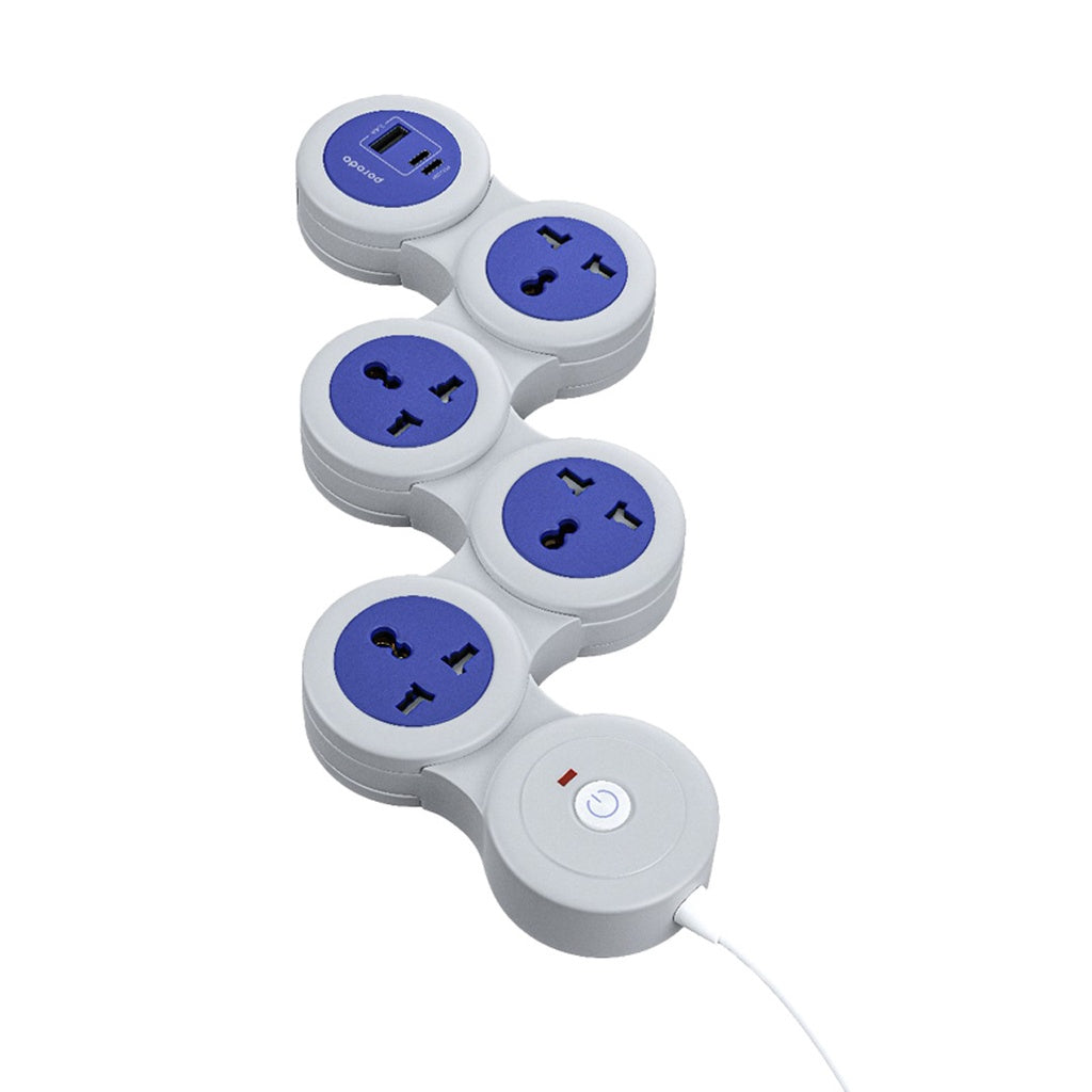 Porodo Multi-Socket Strip Universal AC & USB-C Power Delivery 1.8m - PD-FWCH020-GY
