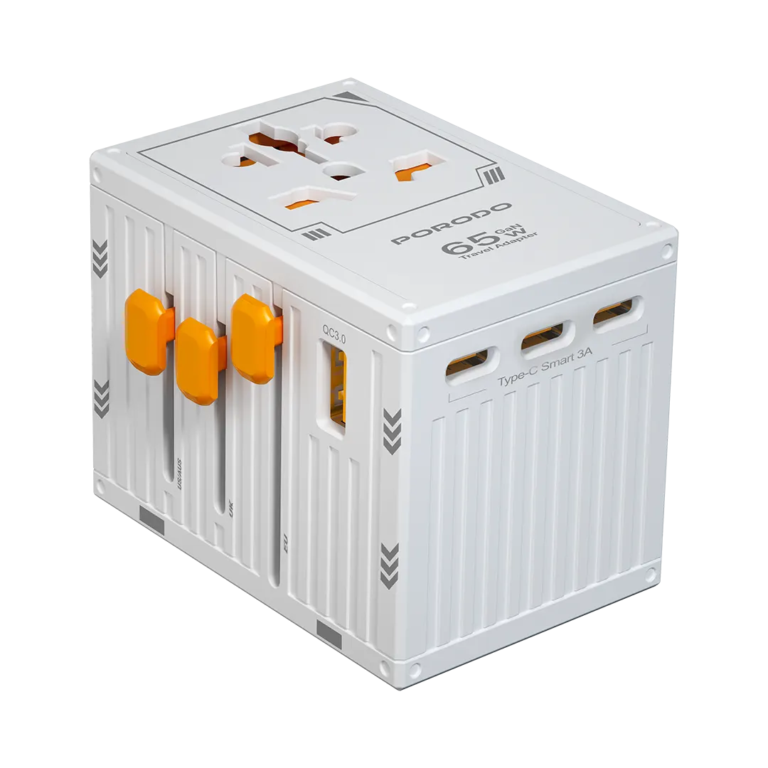 Porodo GaN 5-Port Travel Block Universal Charger - PDFWCH038BK