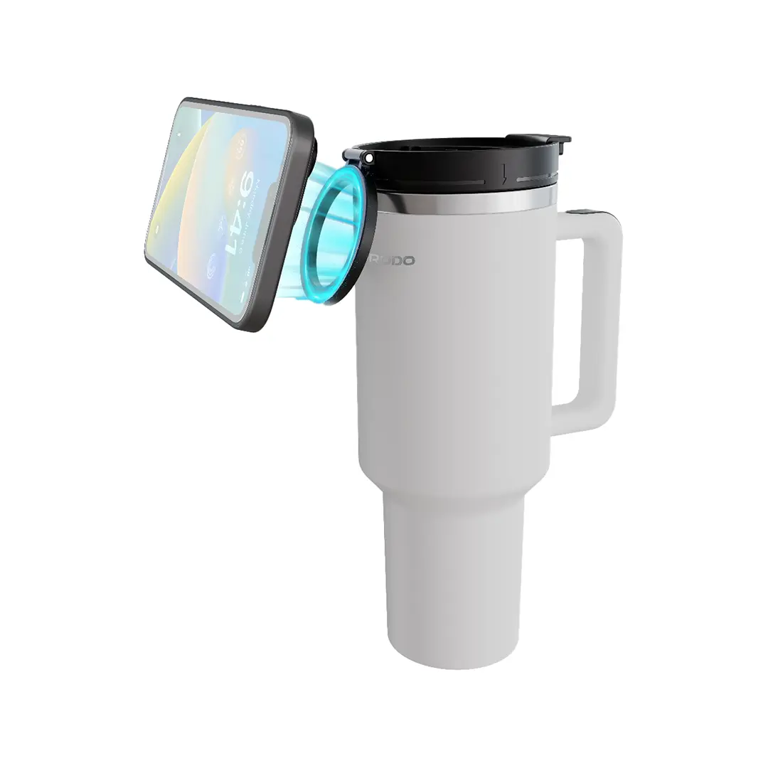 Porodo Lifestyle Hydrate & Hold Magnetic Mount 40oz Insulated Tumbler - PD-LFST147-WH