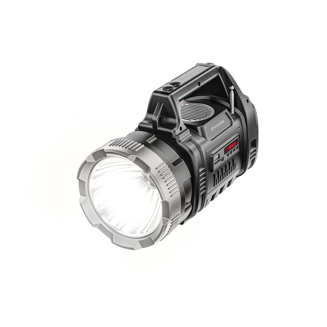 Porodo LifeStyle Outdoor Adventure Flashlight & Speaker Superior Sound With FM Radio - PD-LSFLSP