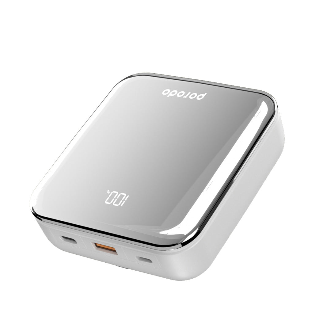 Porodo 20000mAh Mirror Power Bank Built-In Charge & Re-Charge Cables - PD-PBFCH032-GD