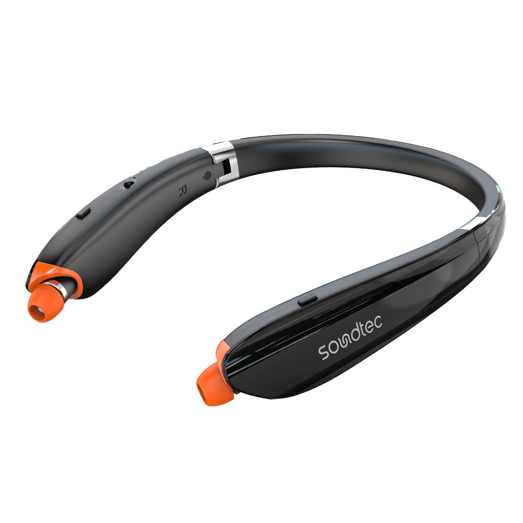 Porodo Soundtec Bluetooth Neck Band with Extendable Earbuds - PD-STWLEP033-BK