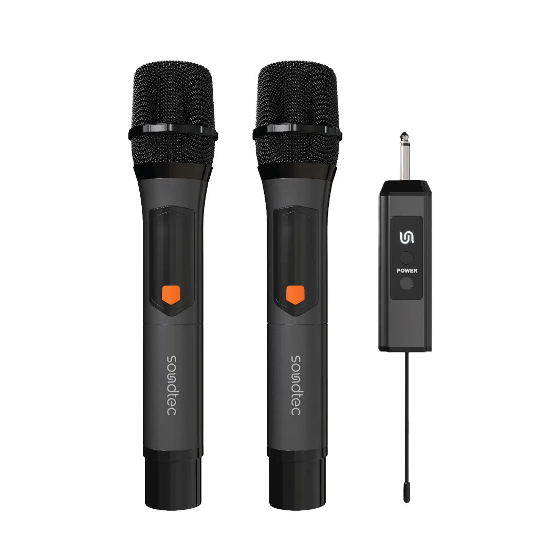 Porodo Soundtec Duo Mic Aluminum Rechargeable Wireless Microphone - PD-STWLEP050-BK