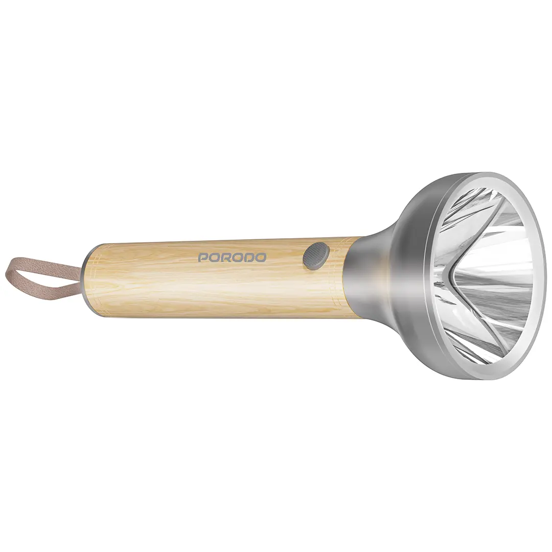 Porodo Lifestyle Birch 300 Wooden LED Flashlight - PDA90502WD