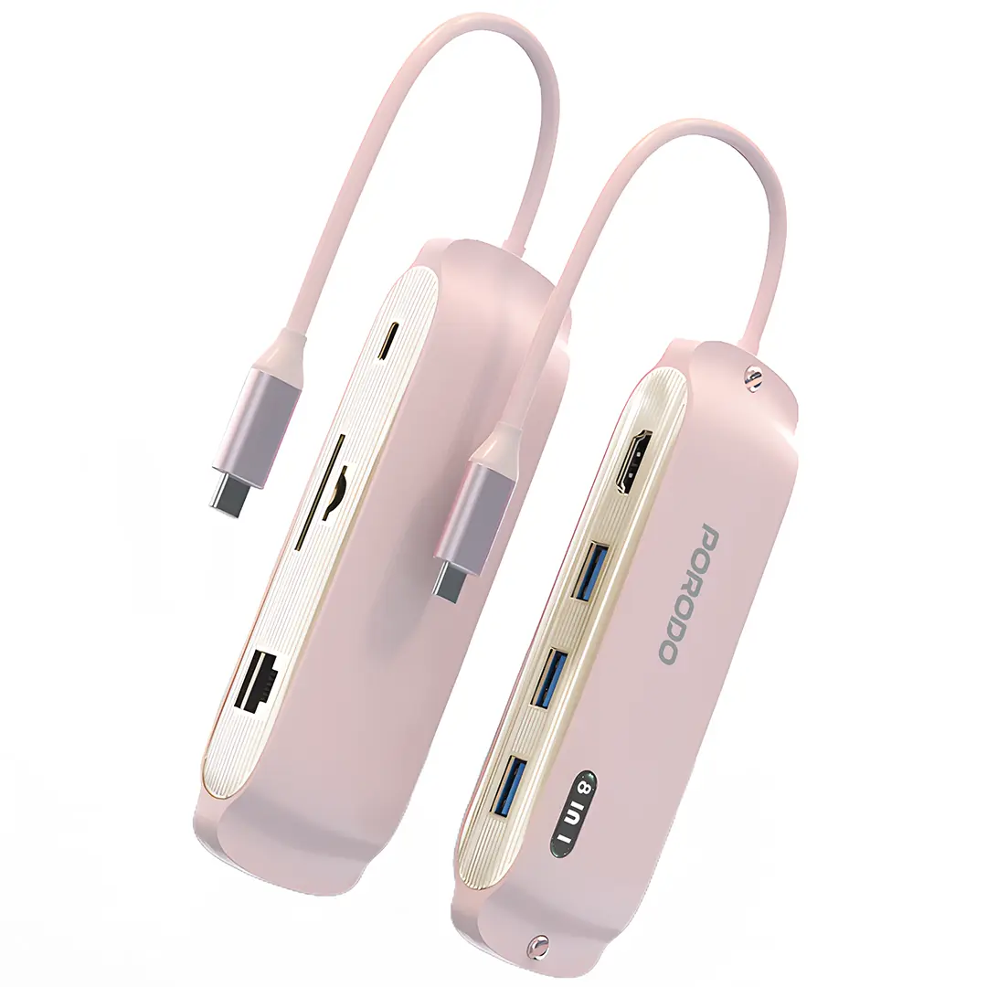 Porodo Malone Multi-Port USB-C HUB - PDBS8HPK