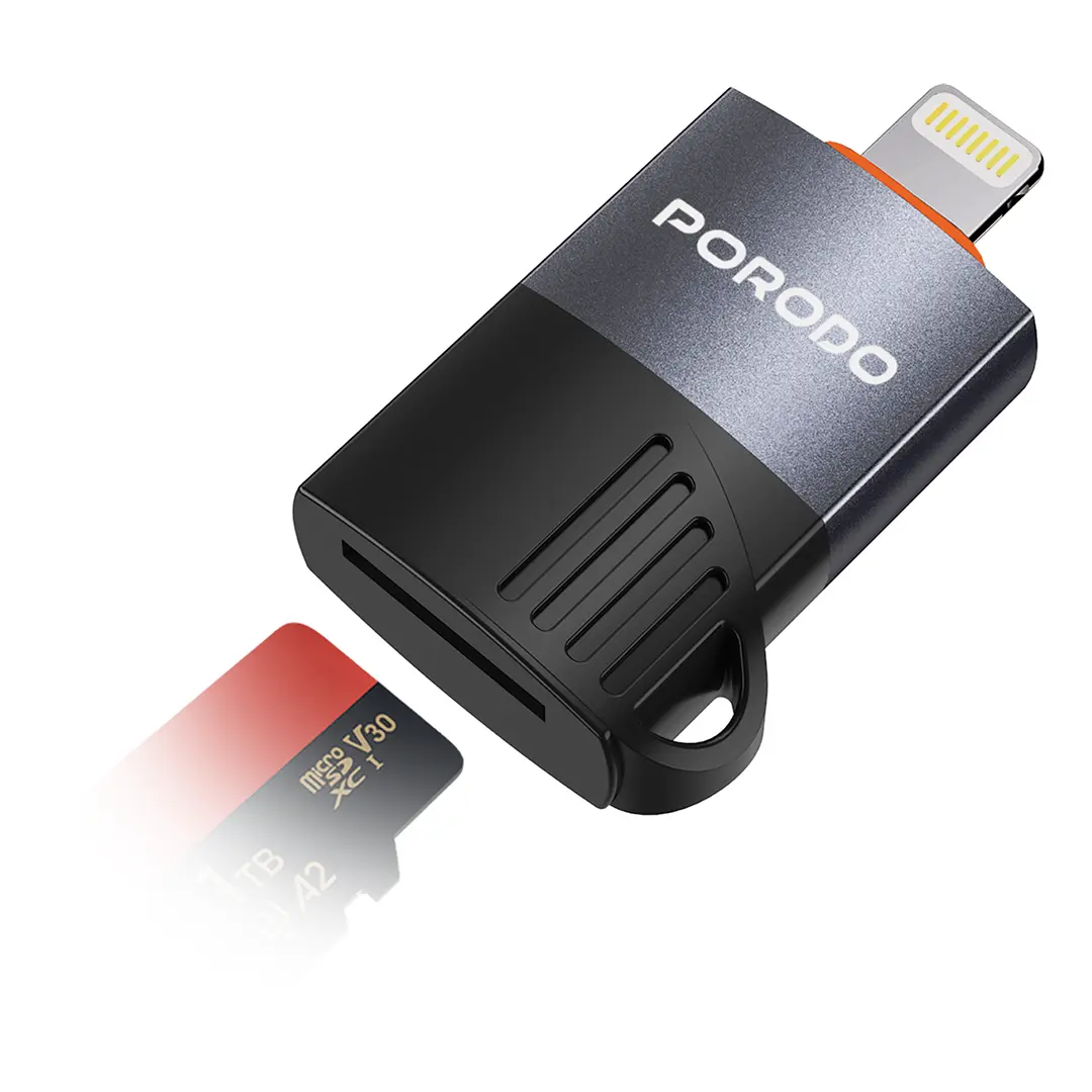 Porodo Lightning | OTG TF Card Reader - PDETK19BK