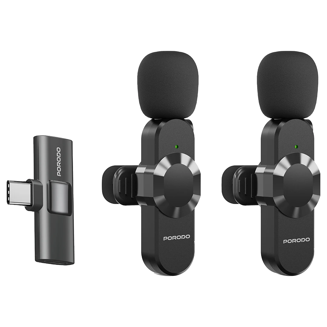 Porodo Audix Pro Lavalier Dual Microphone - PDLAMPHF3BK