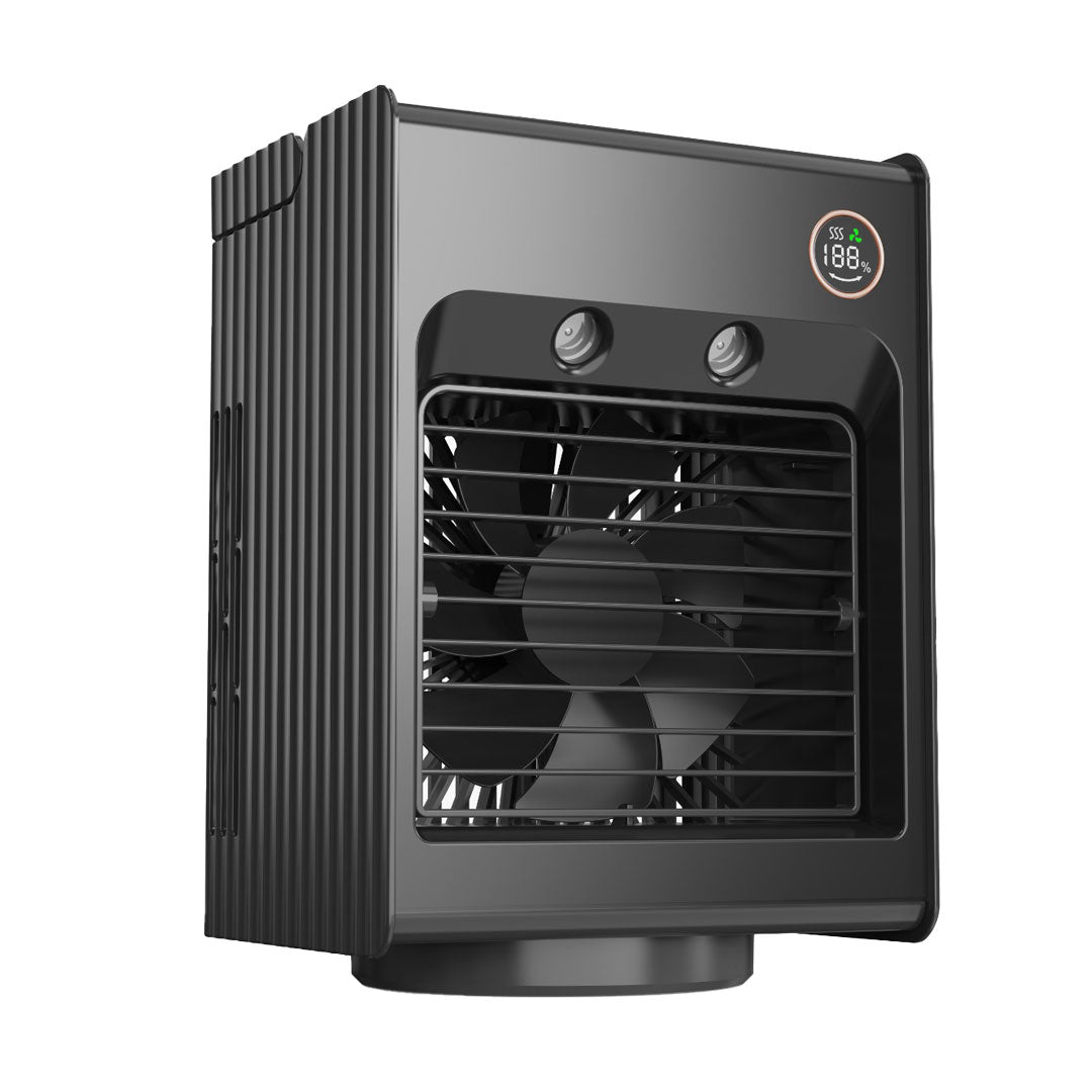 Porodo Lifestyle Air & Mist Portable Cooling Fan With Night Light And Oscillation - PDLSMFANBK