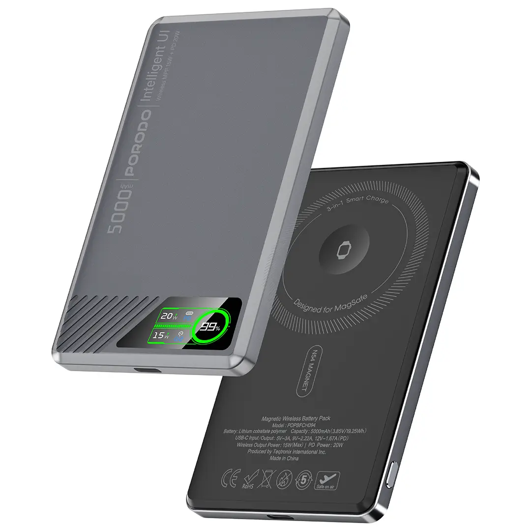 Porodo SlimMag 5000mAh Magnetic Power Bank - PDPBFCH094GY
