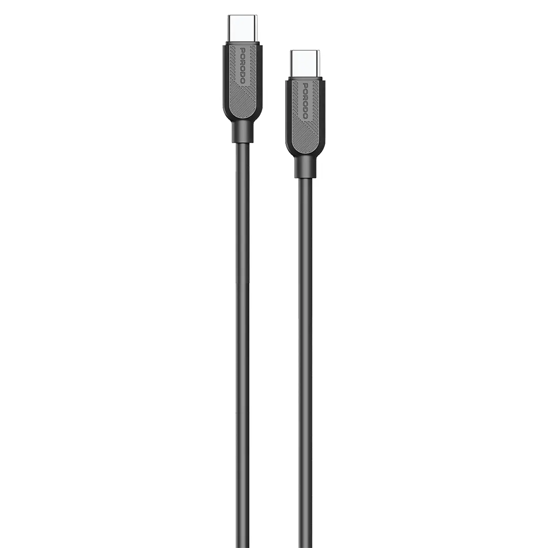 Porodo Silicone Cable USB-C To USB-C Cable 60W - PDSCTCTC60BK