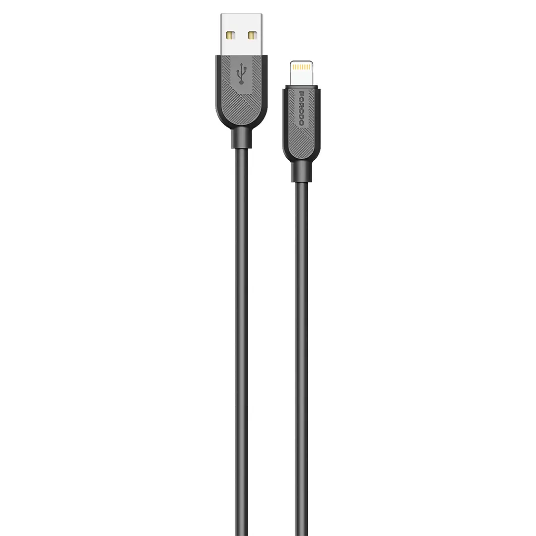 Porodo Silicone Cable USB-A To USB-C Cable 12W - PDSCUATC12BK