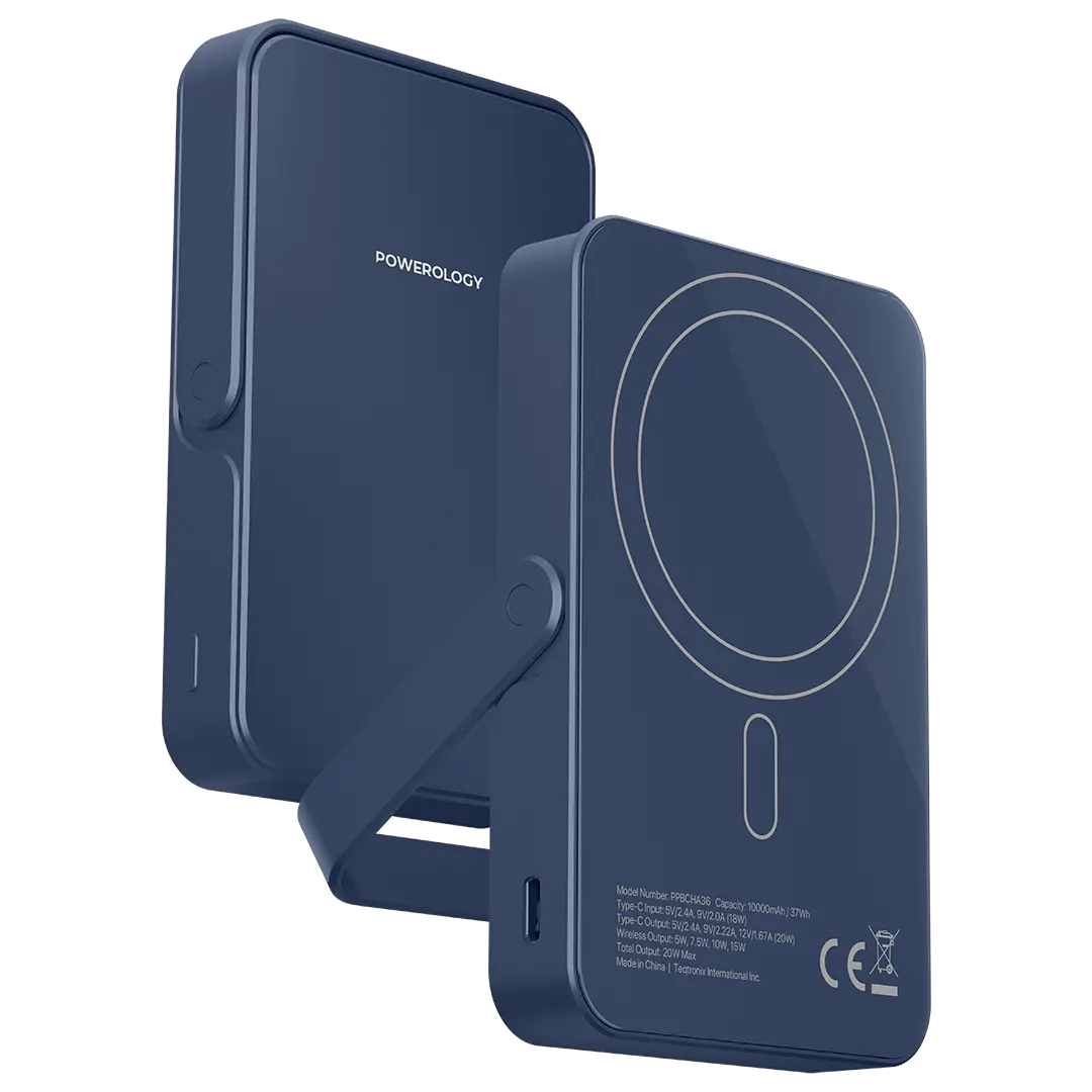 Powerology Spetemor 10000mAh Magsafe Power Glass Surface PD 20W - PPBCHA36BU - Blue