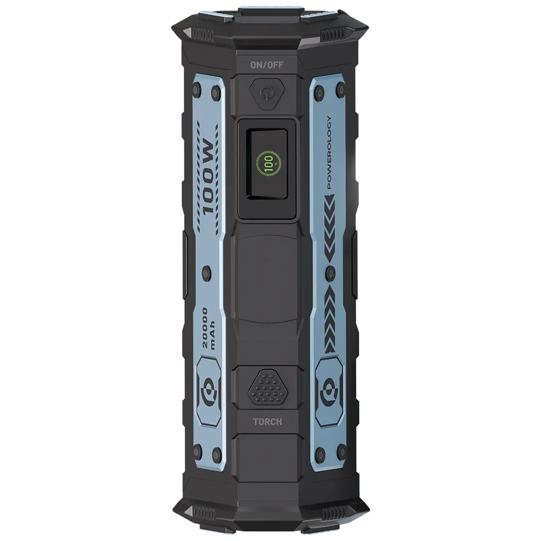 Powerology TorchPower 20000mAh Power Bank Built-in Flashlight - PPBCHA91BK - Black