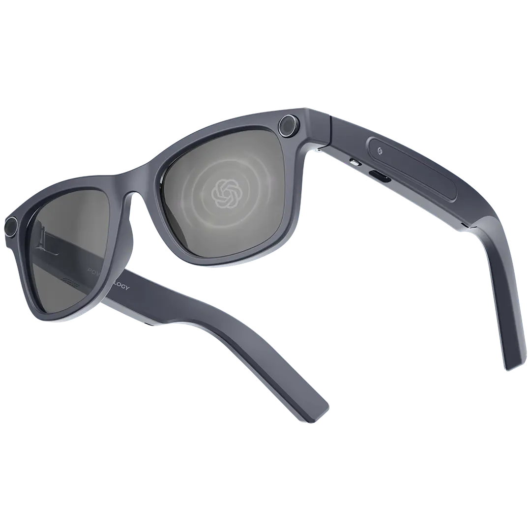 Powerology Paganspo AI Camera Smart Glasses - PWAICMGY - Grey