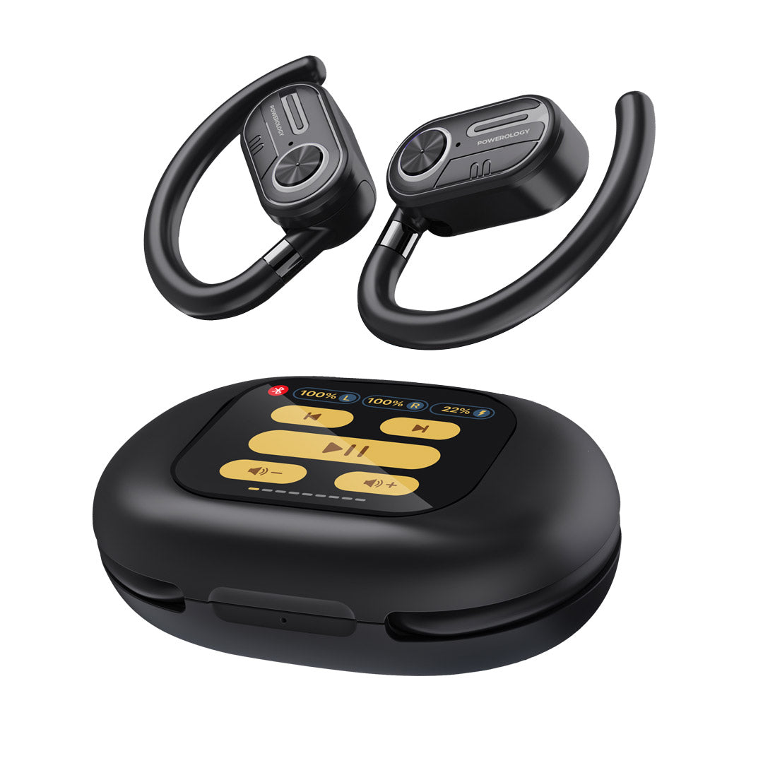 Powerology Open-Ear Wireless Stereo Earbuds - PWLAU008 - Black