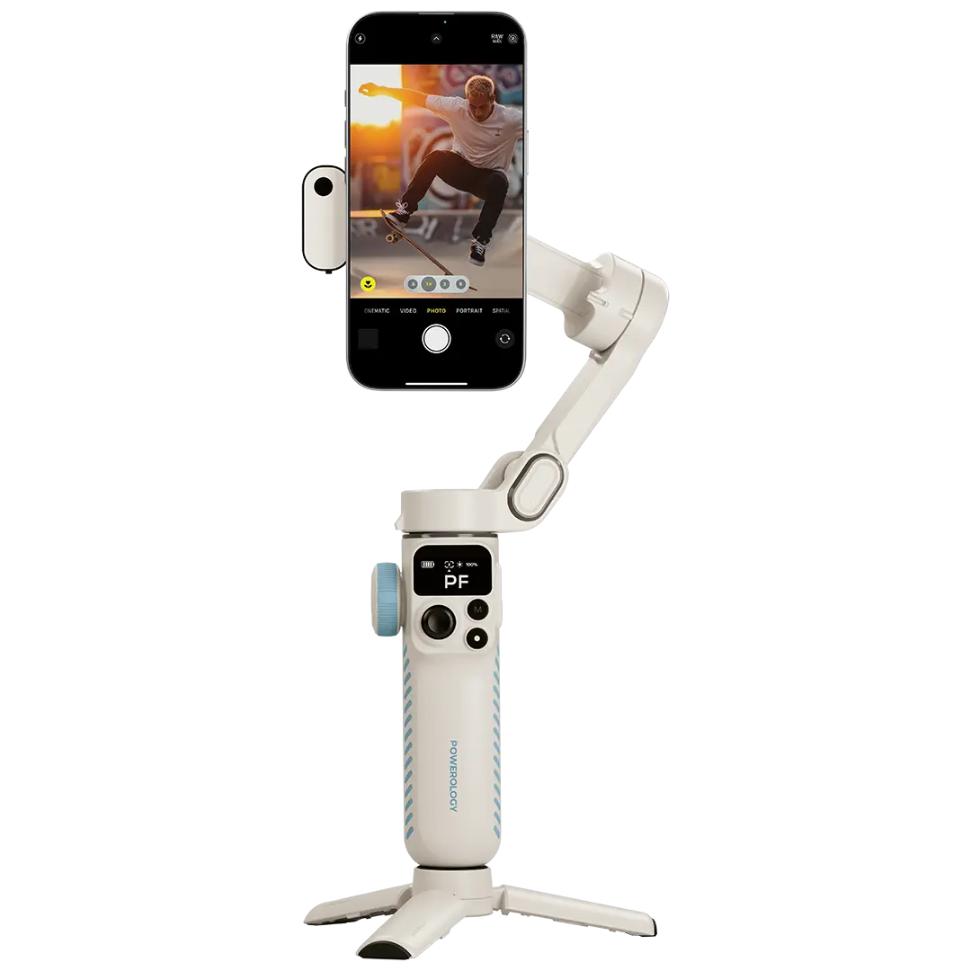 Powerology Magwave 3-Axis Magnetic Smart Phone Gimbal - PWSMP2WH - White