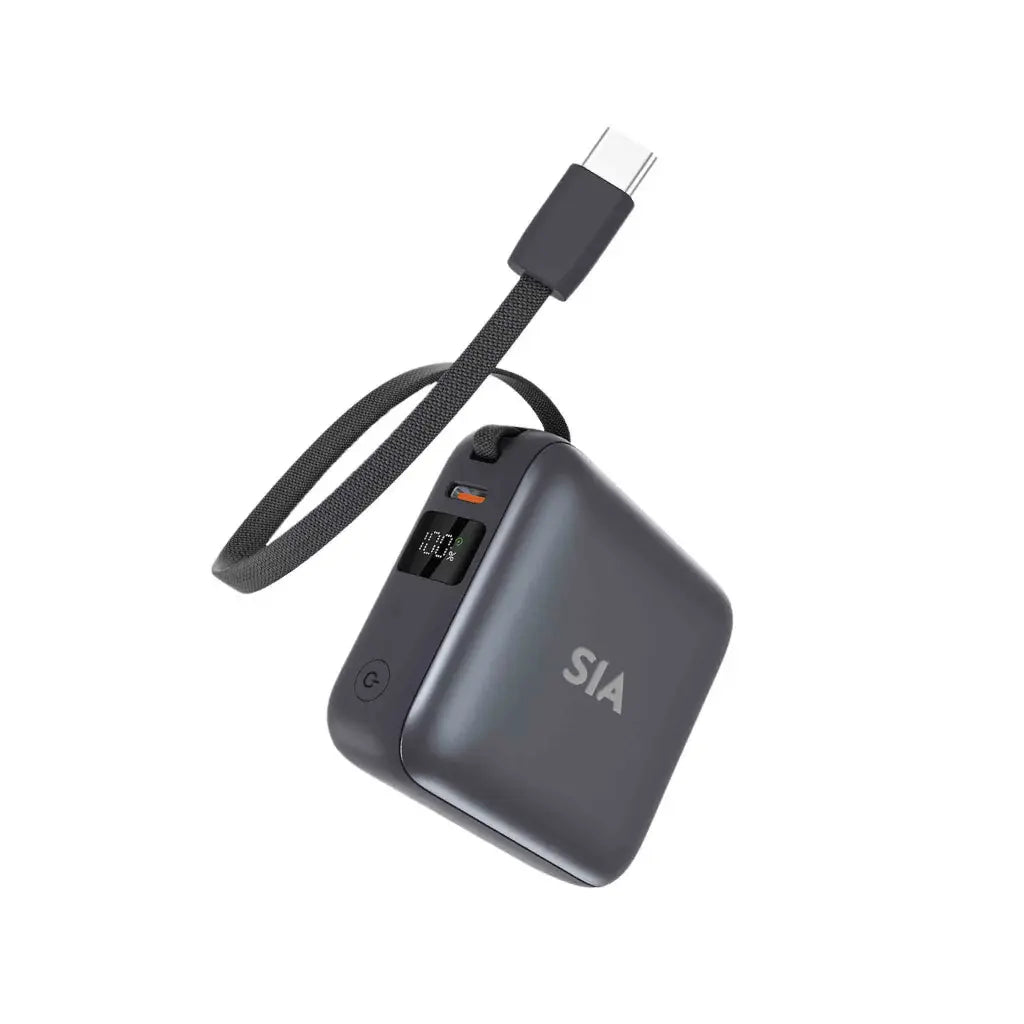 SIA Volt Link SIPB35WTC-GR POWER BANK 10K Mah 35W PD/PPS WITH BUILT IN TYPE-C CABLE GRAY - SIPB35WTC