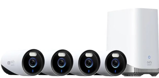 كاميرا EufyCam E330 4K احترافية (طقم 4 كاميرات بسعة تخزين 1 تيرابايت) - أبيض
