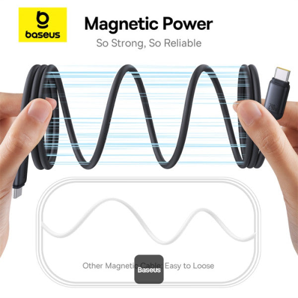 Baseus PicoGo Magnetic 1m Fast Charging USB-C to USB-C Cable 240W – Black