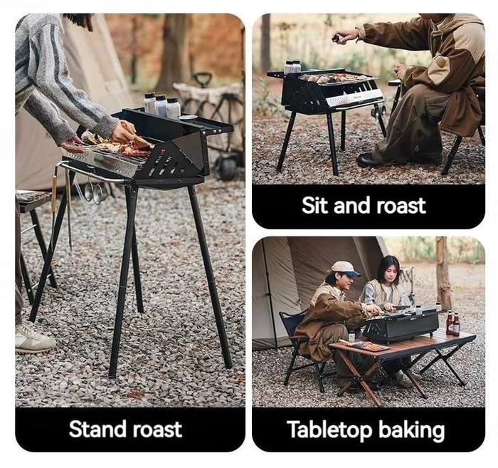 Naturehike Vertical Barbecue Grill - Black (80*48*84)