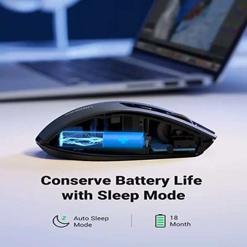 UGREEN ماوس لاسلكي مريح 2.4G بدقة تتبع 4000 نقطة أسود - MU006