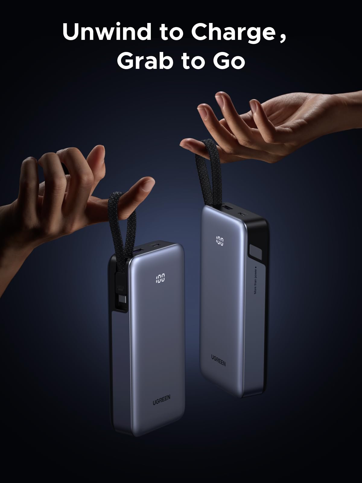 UGREEN Nexode PB536 USB-C and USB-A ports