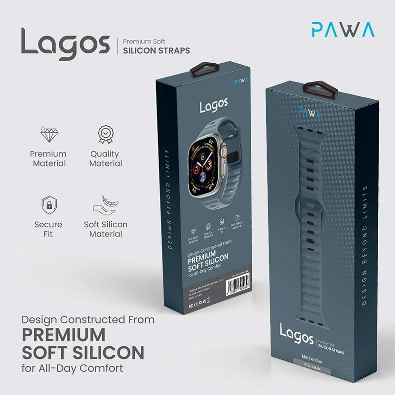 PAWA Lagos Premium Soft Silicon Strap 45/49MM - Marine Blue