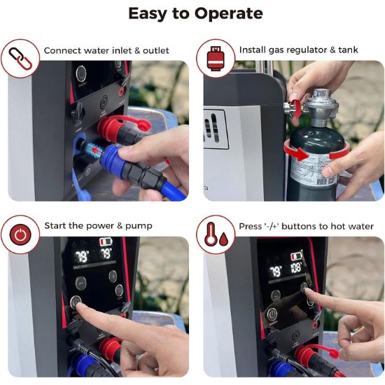 CAMPLUX Nano 3 Ultra Portable Gas Water Heater - Silver