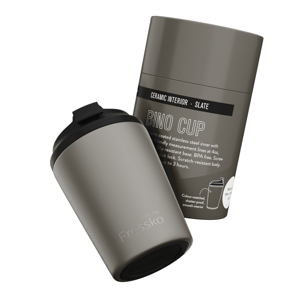 Fressko Bino 227ml / 8oz Cup - Ceramic - Slate
