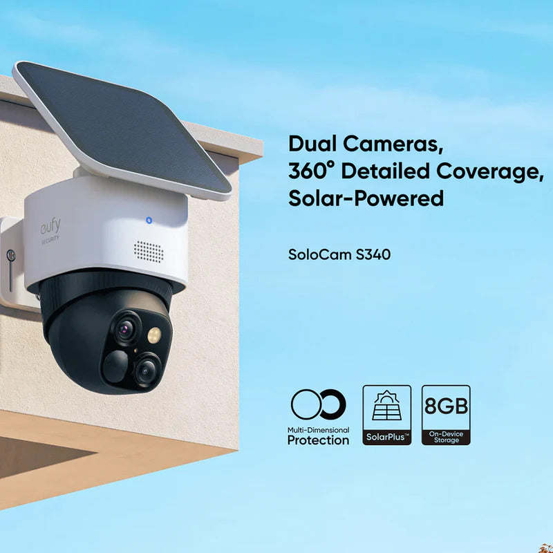 Eufy 3K Daul Cameras Pan and Tilt SoloCam S340 -Black+White