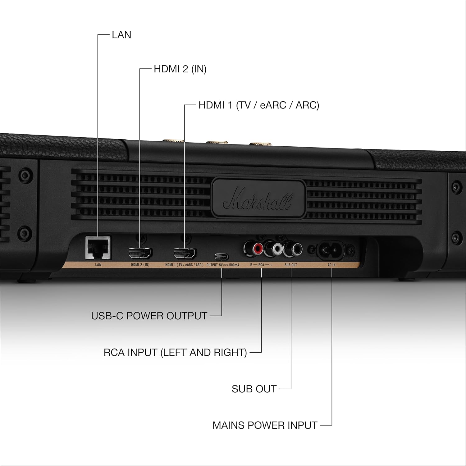 Marshall Heston120 TV Soundbar With Dolby Atoms-Black-HESTON120BLK