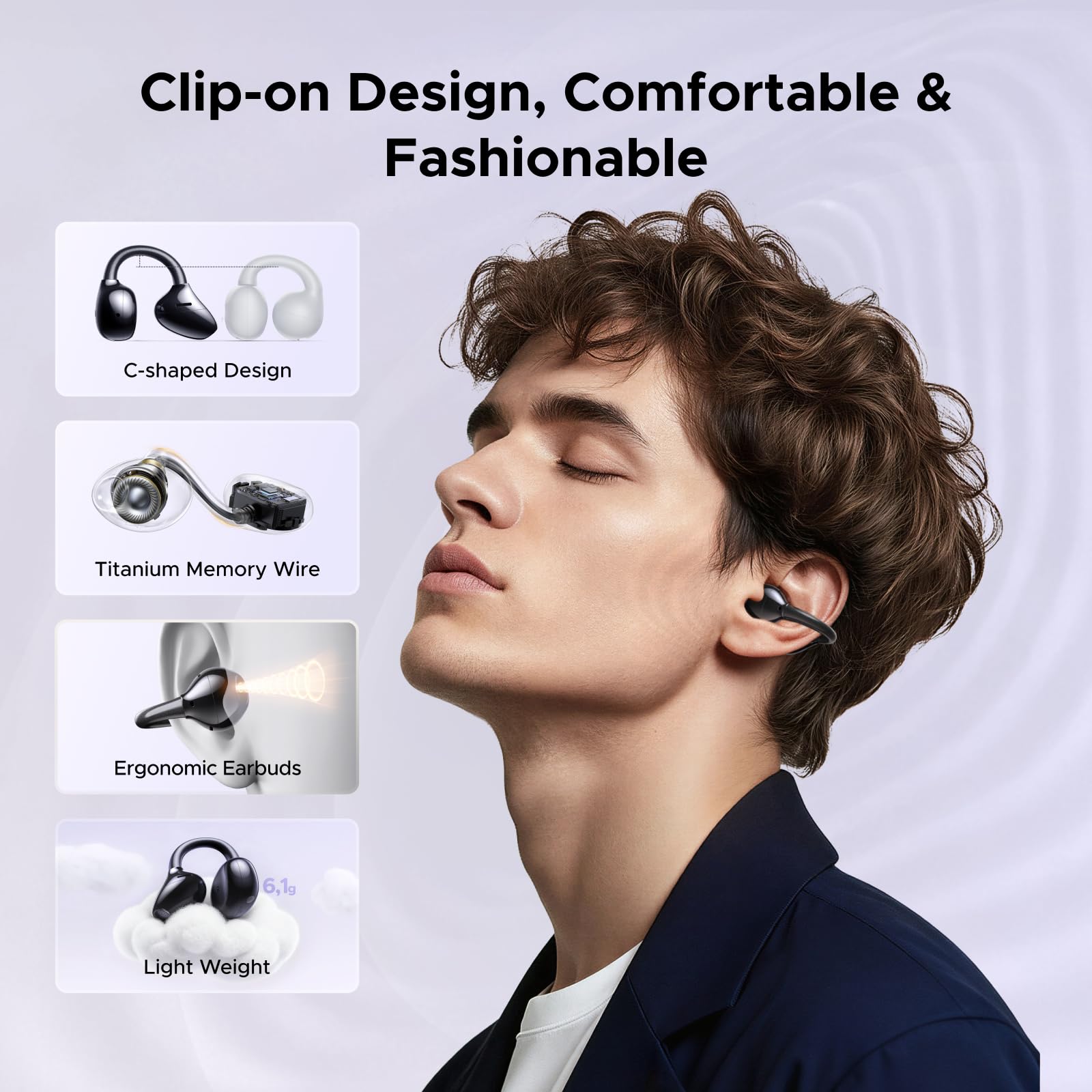 UGREEN ClipBuds Pro S8 IPX5 wireless earbuds detail