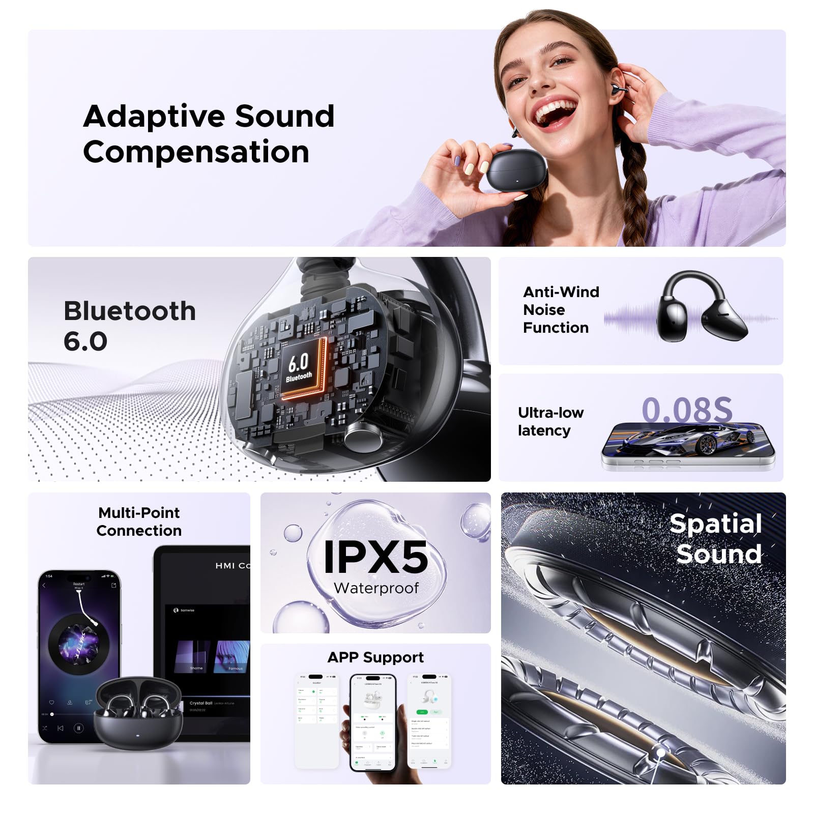 UGREEN ClipBuds Pro S8 titanium memory wire bridge