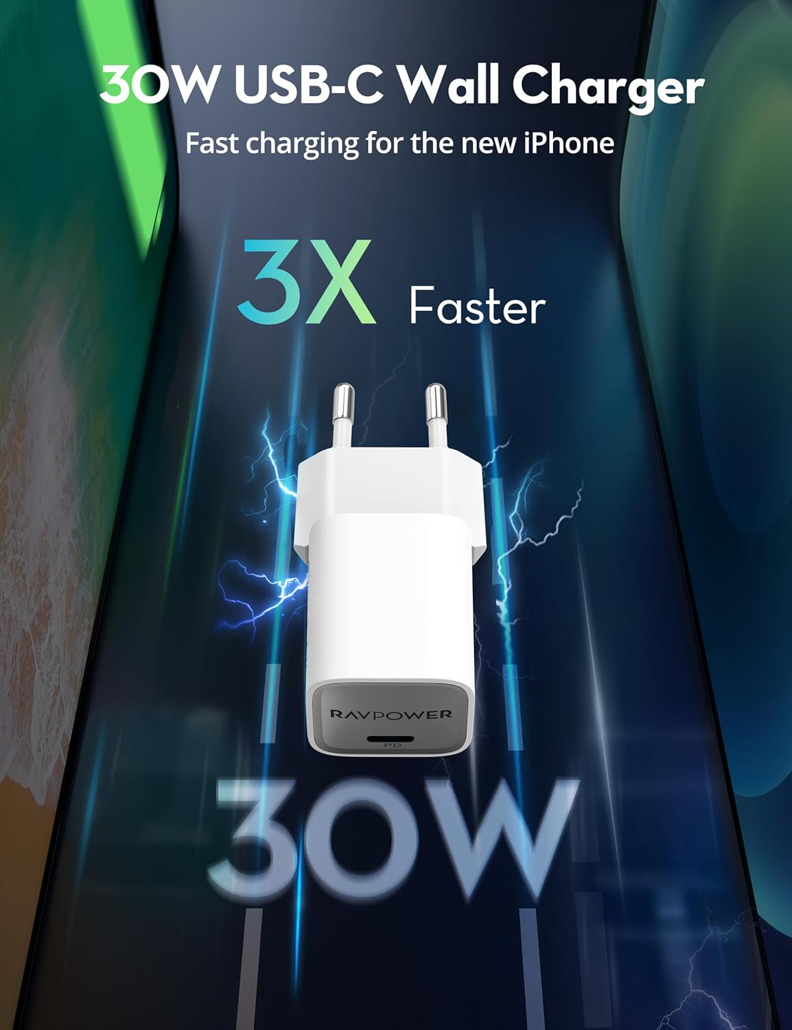 RAVPower Mini PD30W GaN type C Charger - PC1056
