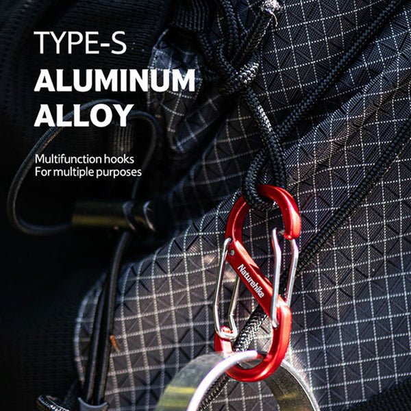 Naturehike S Type Aluminum Alloy Hook - Red 4PCs (Small)