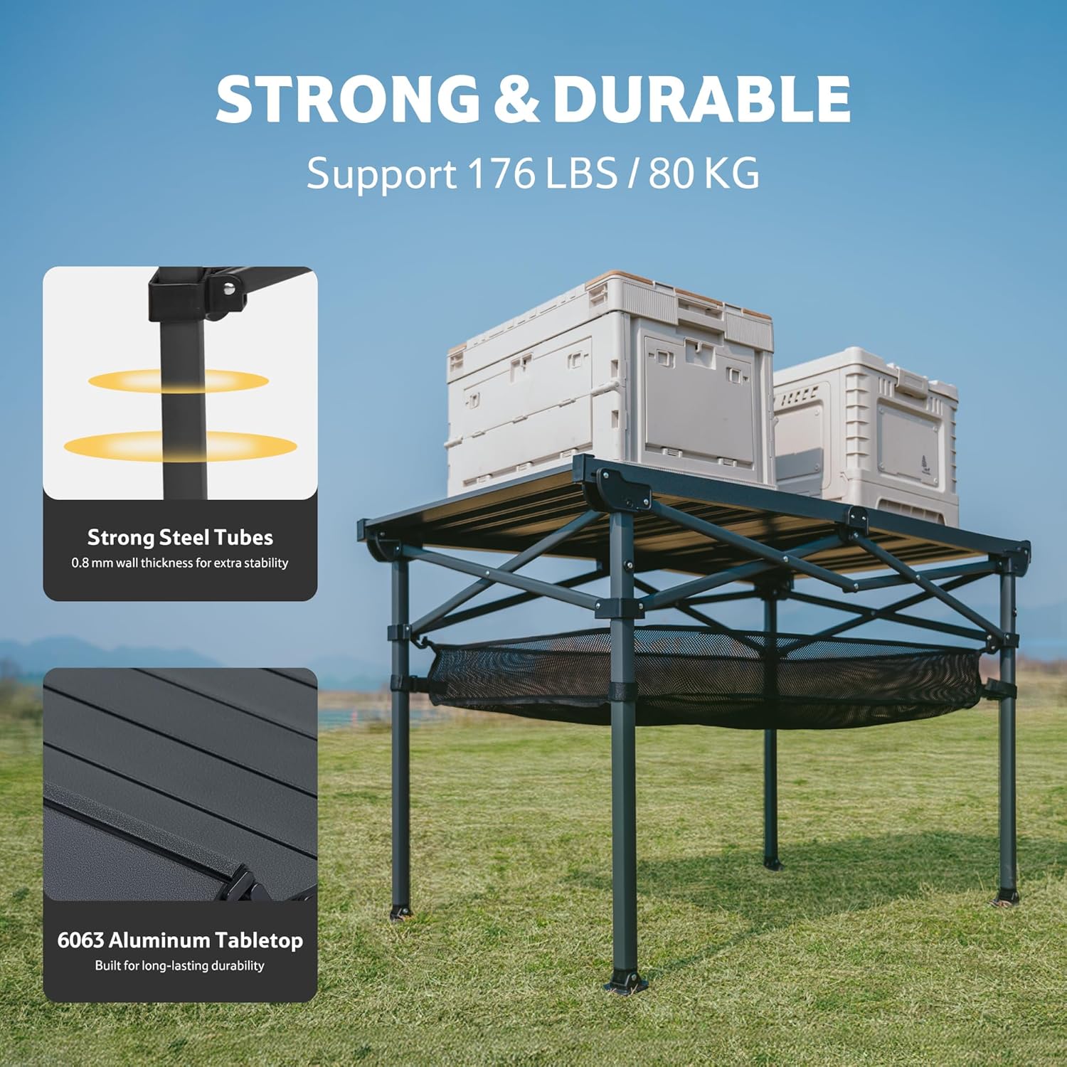 Naturehike Simple Star H01 Foldable Table - Black (120*70*73)