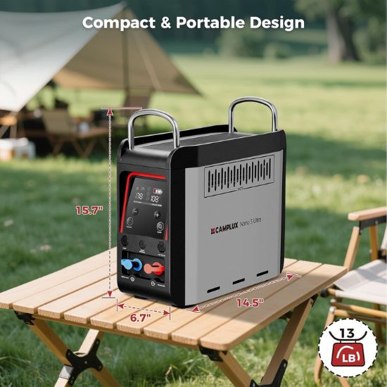 CAMPLUX Nano 3 Ultra Portable Gas Water Heater - Silver