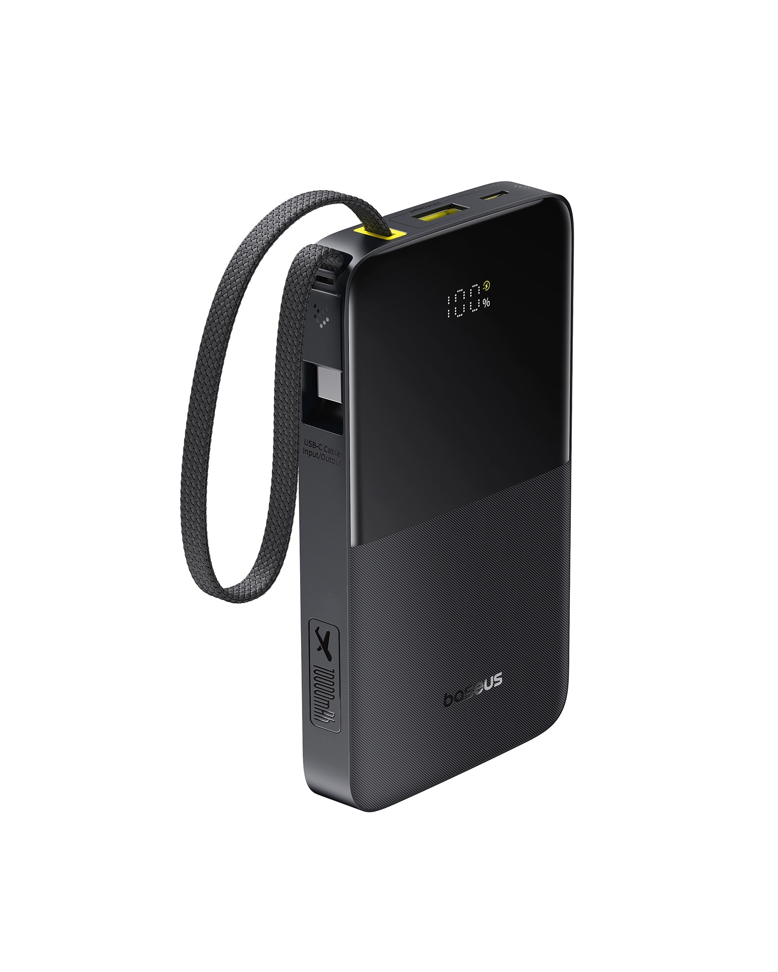 Baseus EnerFill FC51 Bipow2 Pro Digital Display Power Bank with Built-in Cable 10000mAh 22.5W - E0027600 - Cosmic Black
