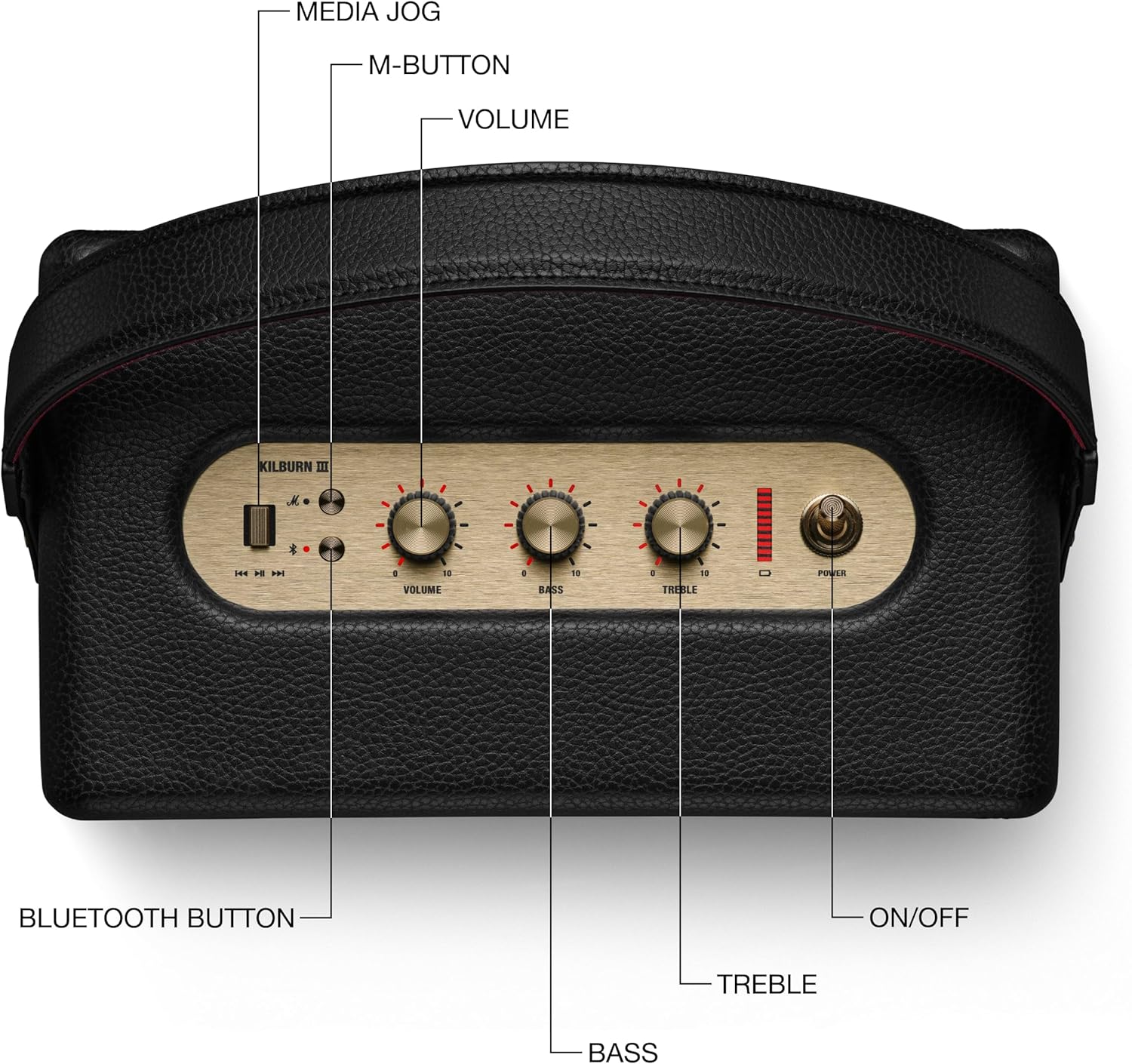 Marshall Kilburn III Compact Portable Wireless Speaker-Black/Brass - KILBURN3-BK-BRS
