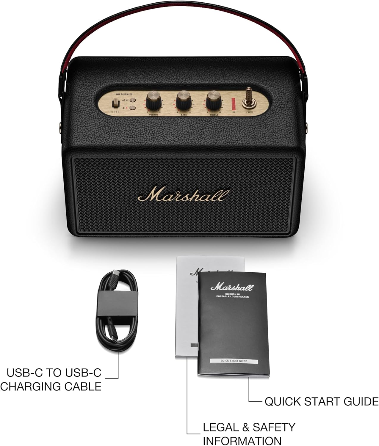 Marshall Kilburn III Compact Portable Wireless Speaker-Black/Brass - KILBURN3-BK-BRS